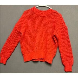 Sonoma Goods For Life Red Chunky Knit Sweater Size L Cozy Pullover